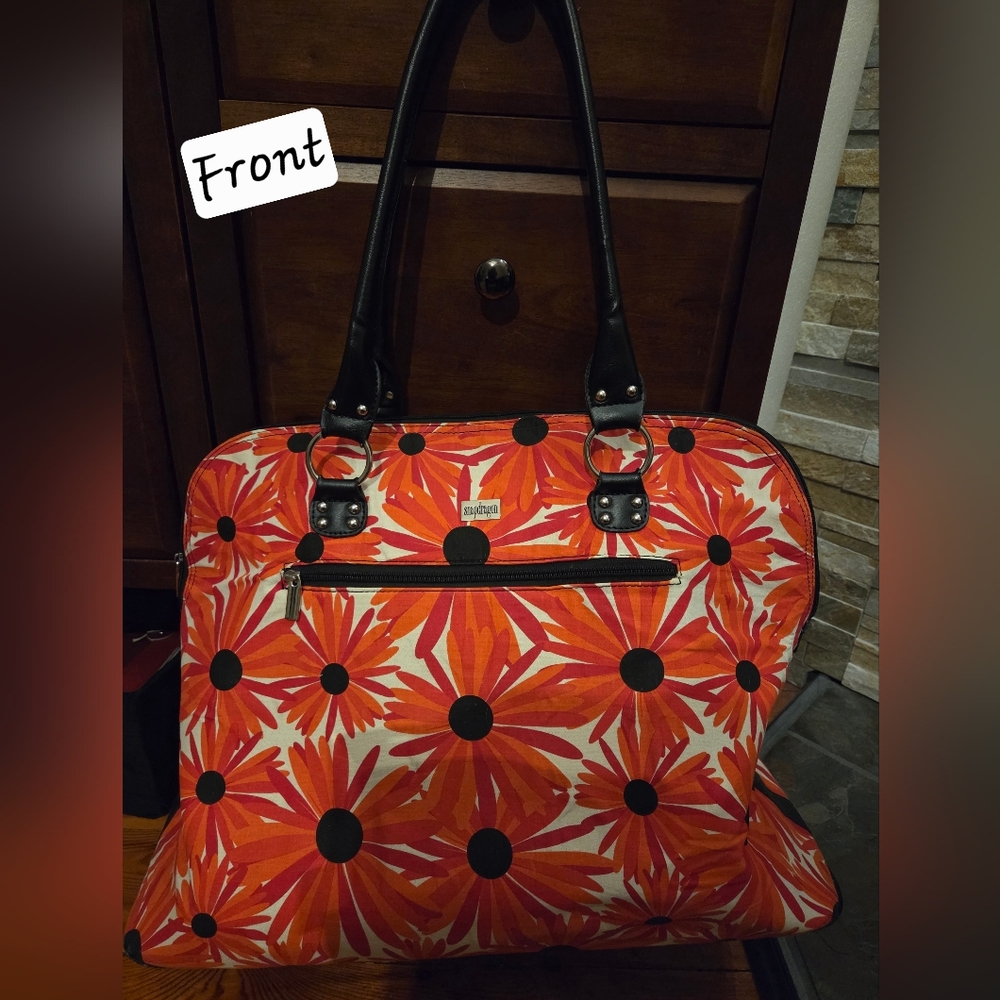 Vibrant Floral Travel Bag with Black Accents